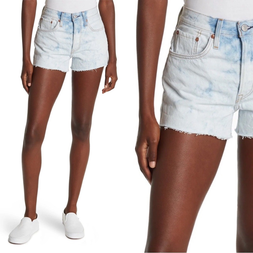 NWT Levi's 501® Original Hi Rise Distressed Acid Women’s Denim Shorts - 30